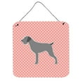 thumbnail image 1 of German Wirehaired Pointer Checkerboard Pink Wall or Door Hanging Prints, 1 of 1