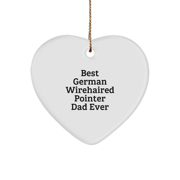 German Wirehaired Pointer Dog Gifts, Heart Ornament, Christmas Unique Gifts from Best Dad Ever