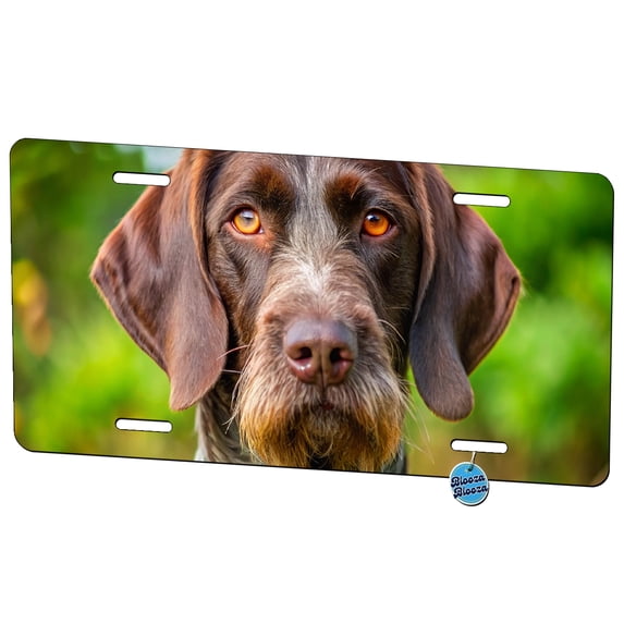 German Wirehaired Pointer Dog Photo Metal Novelty License Plate