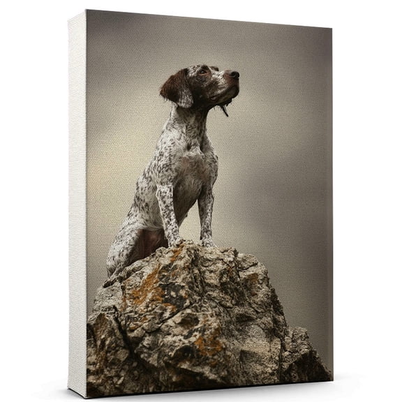 German Wirehaired Pointer Dog Playing Climbing Canvas Sports Dog, Perfect for Animal Lovers, German Wirehaired Pointer Dog Canvas, Climbing Canvas Wall Art for Rooms