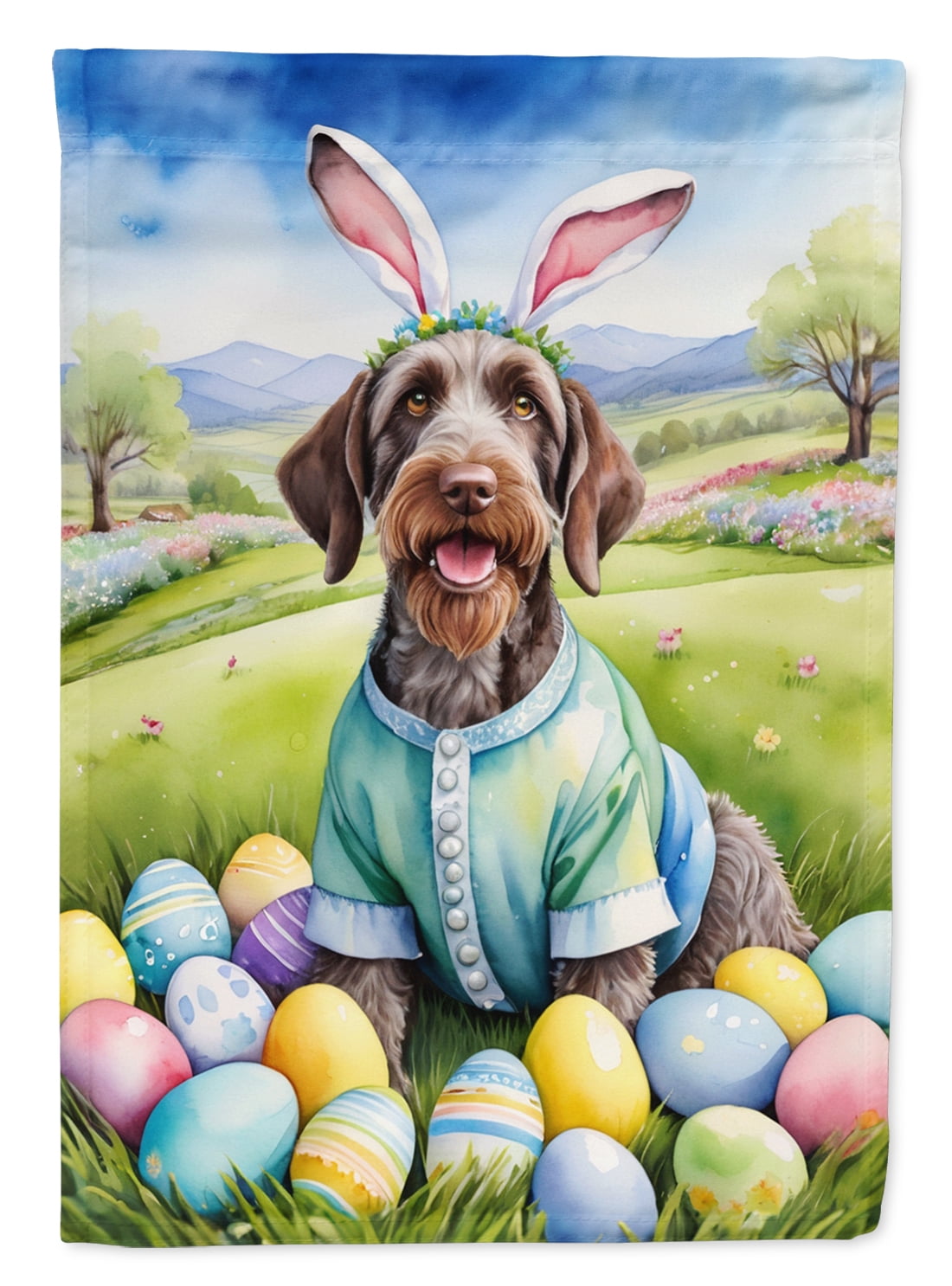German Wirehaired Pointer Easter Egg Hunt Garden Flag 11.25 in x 15.5 in