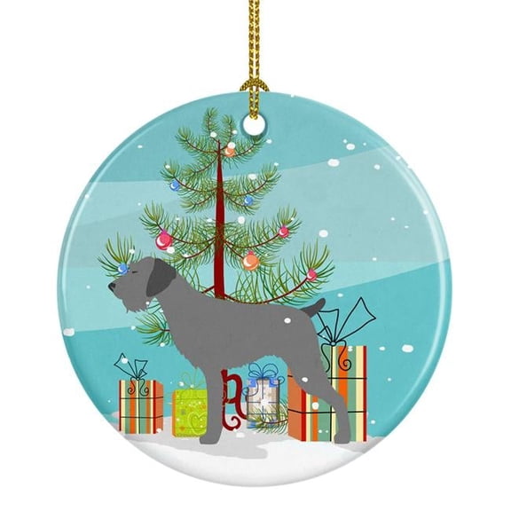 German Wirehaired Pointer Merry Christmas Tree Ceramic Ornament