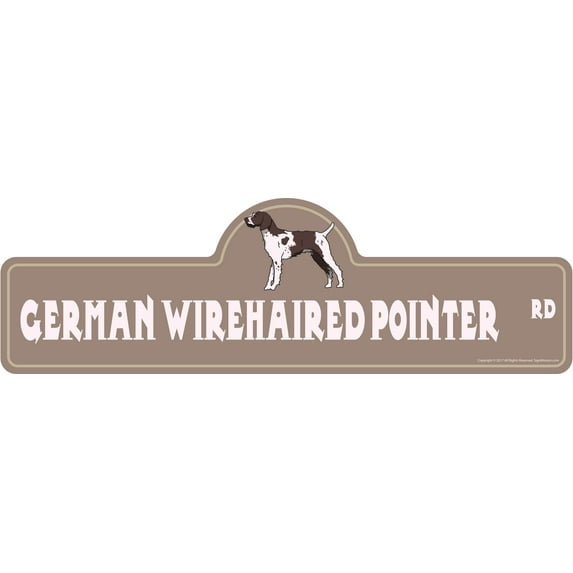 German Wirehaired Pointer Street Sign | Indoor/Outdoor | Dog Lover Funny Home Décor for Garages, Living Rooms, Bedroom, Offices | SignMission personalized gift | 24" Wide