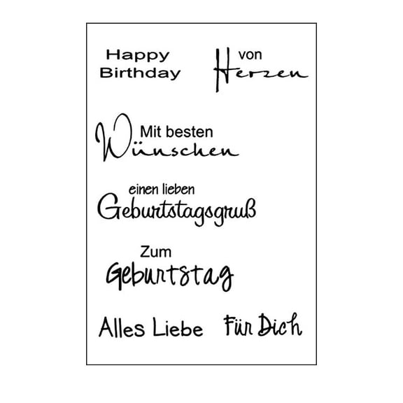 German Words Clear Stamp for Card Making DIY Scrapbooking Background Silicone Transparent Seal Stamp for Embossing Album