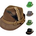 thumbnail image 1 of German Woven Fabric Feather Hat for Festival and Stage Performances, 1 of 4