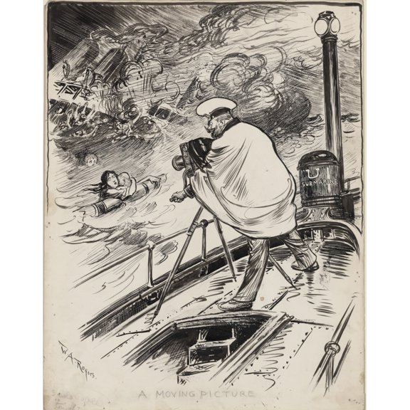 German Ww1 Submarine Commander Filming Sinking Ship And Drowning Victims History (18 x 24)