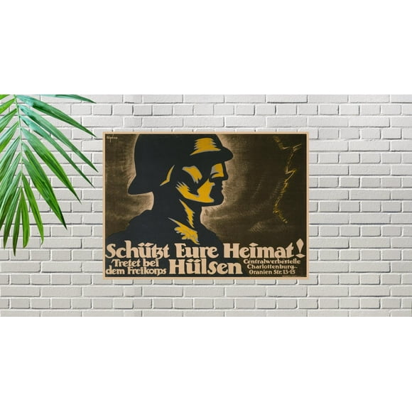 German Wwi Protecting Your Home Come In The Freikorps Sleeves Reproduction Vintage German Wwi Propaganda Poster 11 x 17 Inch Poster