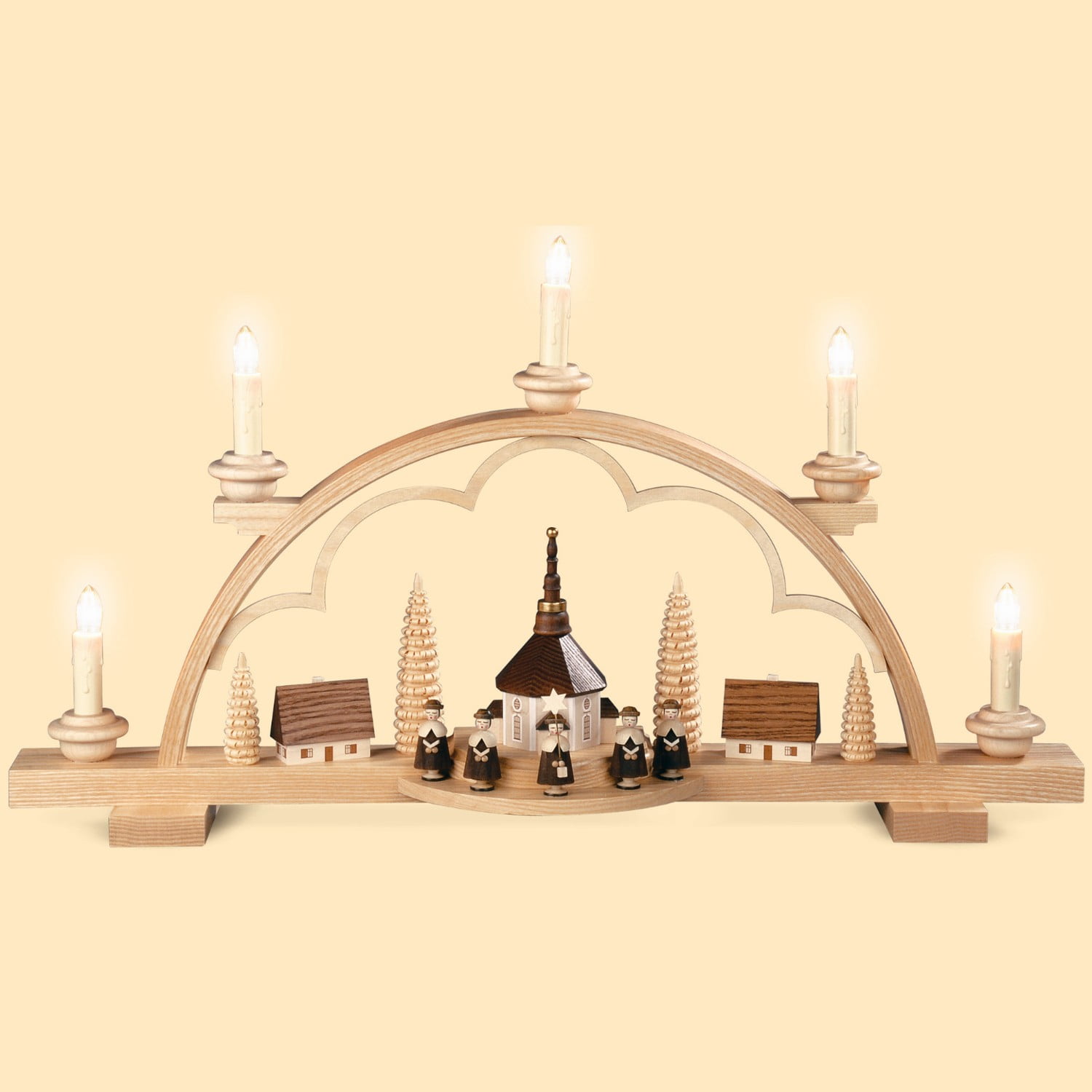 German candle arch Carolers small village, length 57 cm / 22 inch