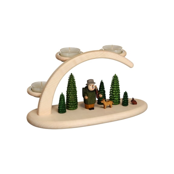 German candle arch, length 25 cm / 10 inch, natural, original Erzgebirge by Seiffener Volkskunst SV 15303