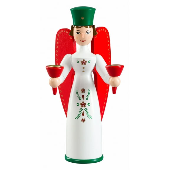 German candlestick angel, height 16 cm / 6 inch, original Erzgebirge by Richard Glaesser Seiffen