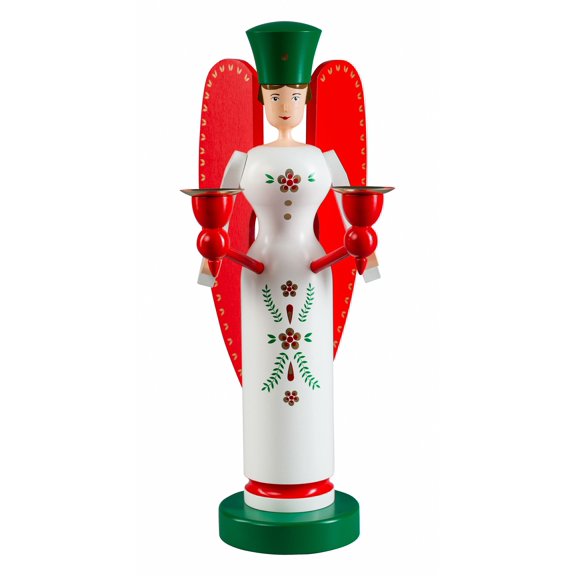 German candlestick angel, height 32 cm / 13 inch, original Erzgebirge by Richard Glaesser Seiffen