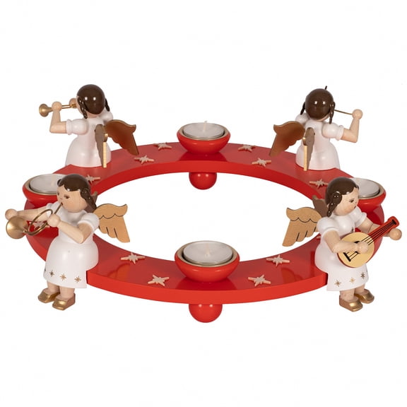 German candlestick angels, height 14 cm / 5 inch, original Erzgebirge by Richard Glaesser Seiffen