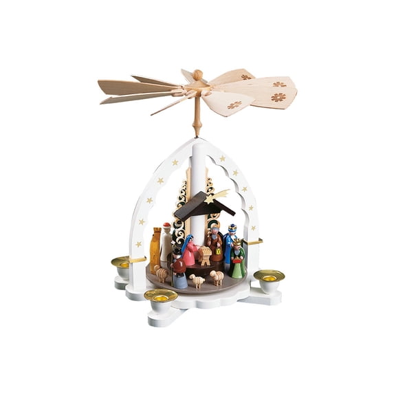 German christmas pyramid Christmas story, height 27 cm / 11 inch, original Erzgebirge by Richard Glaesser Seiffen