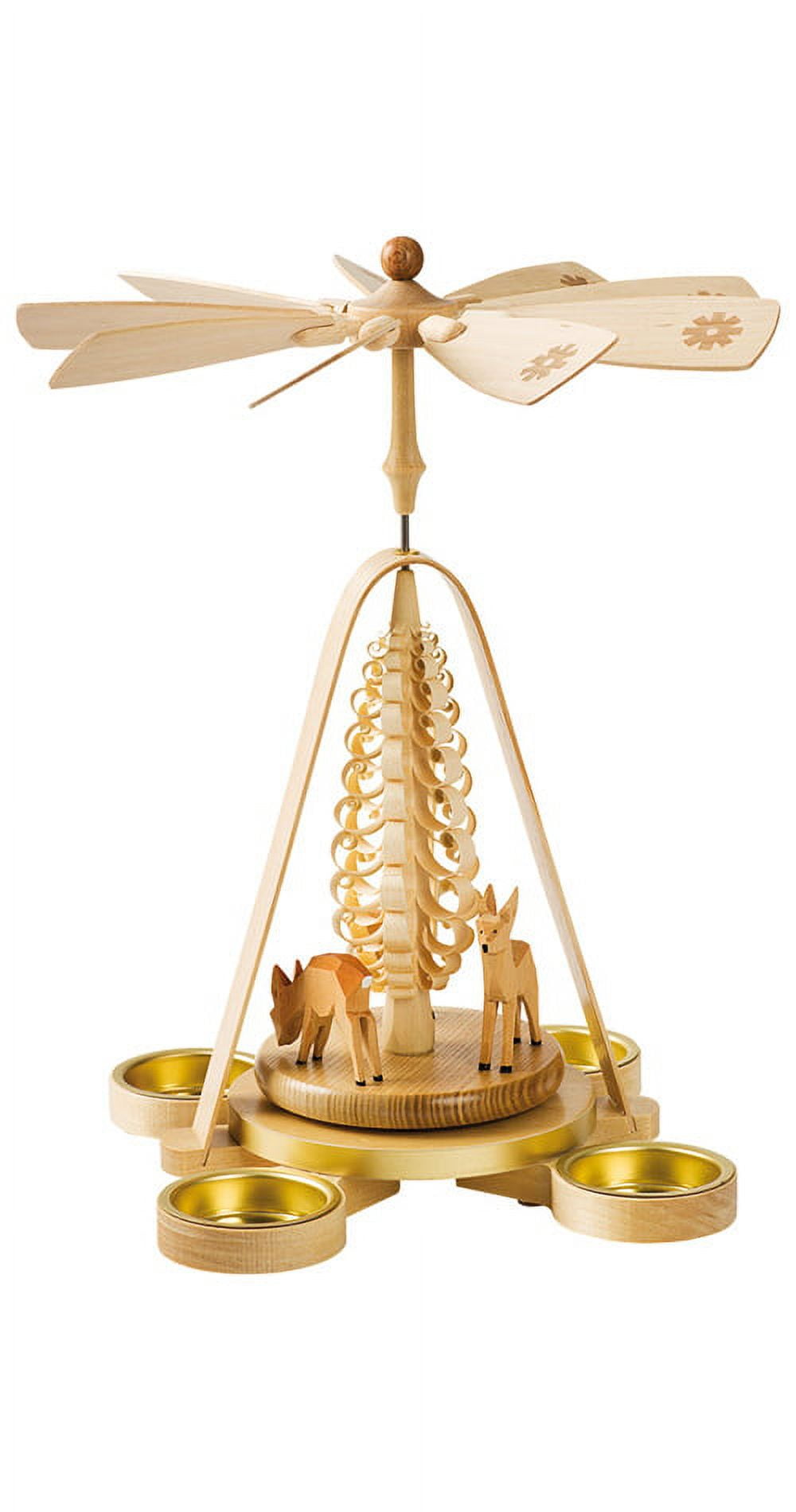 German christmas pyramid Deer, handcarved, height 28 cm / 11 inch