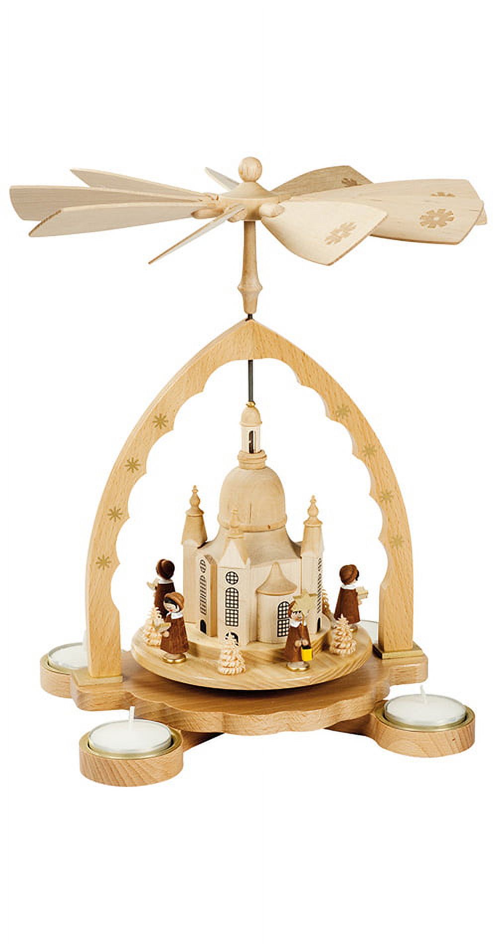 German christmas pyramid Frauenkirche church, height 27 cm / 11 inch