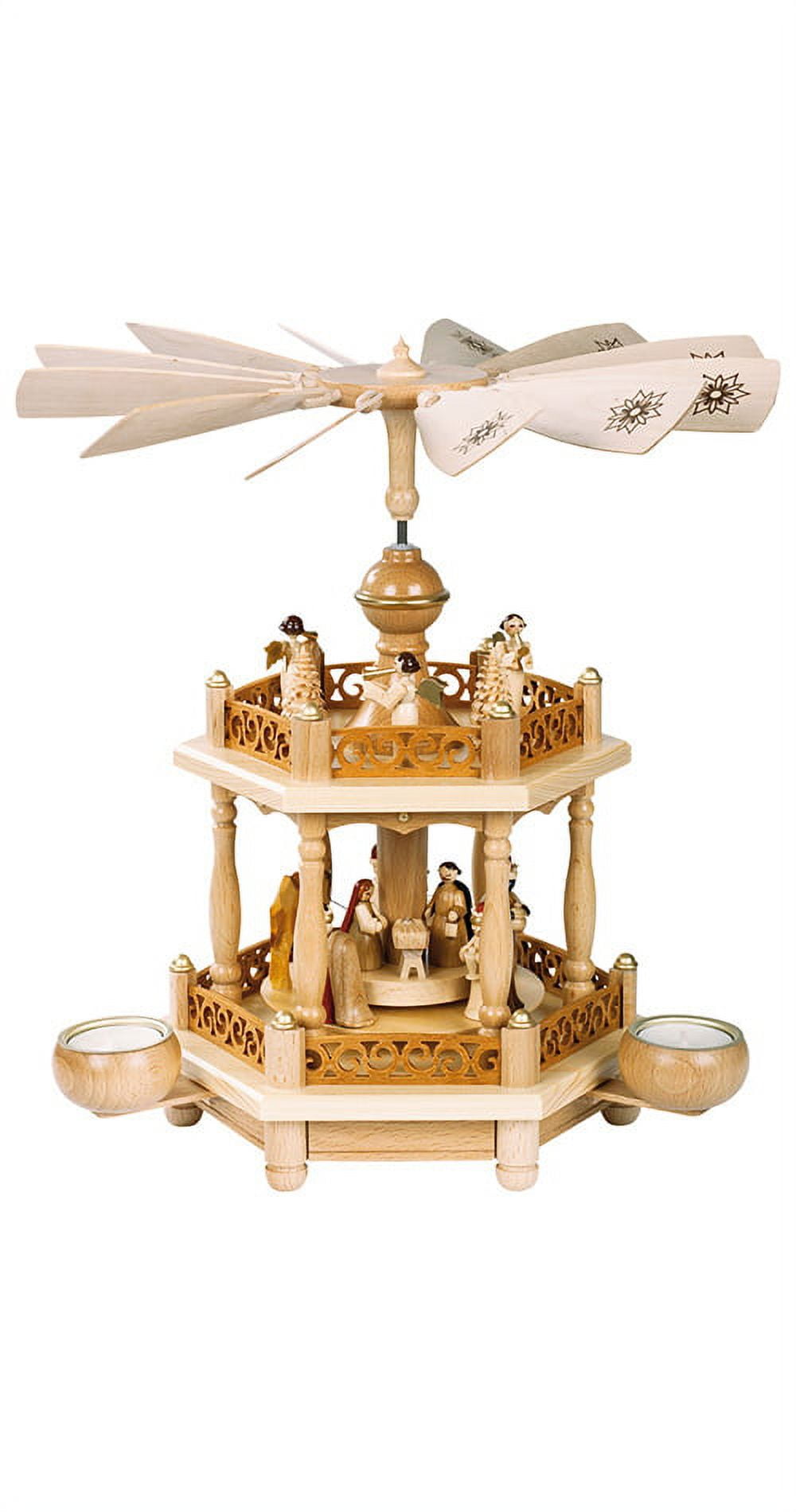 German christmas pyramid Nativity scene, 1tier, height 35 cm / 14 inch