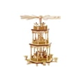 thumbnail image 1 of German christmas pyramid Nativity scene, 2-tier, height 38 cm / 15 inch, natural, original Erzgebirge by Richard Glaesser Seiffen, 1 of 5