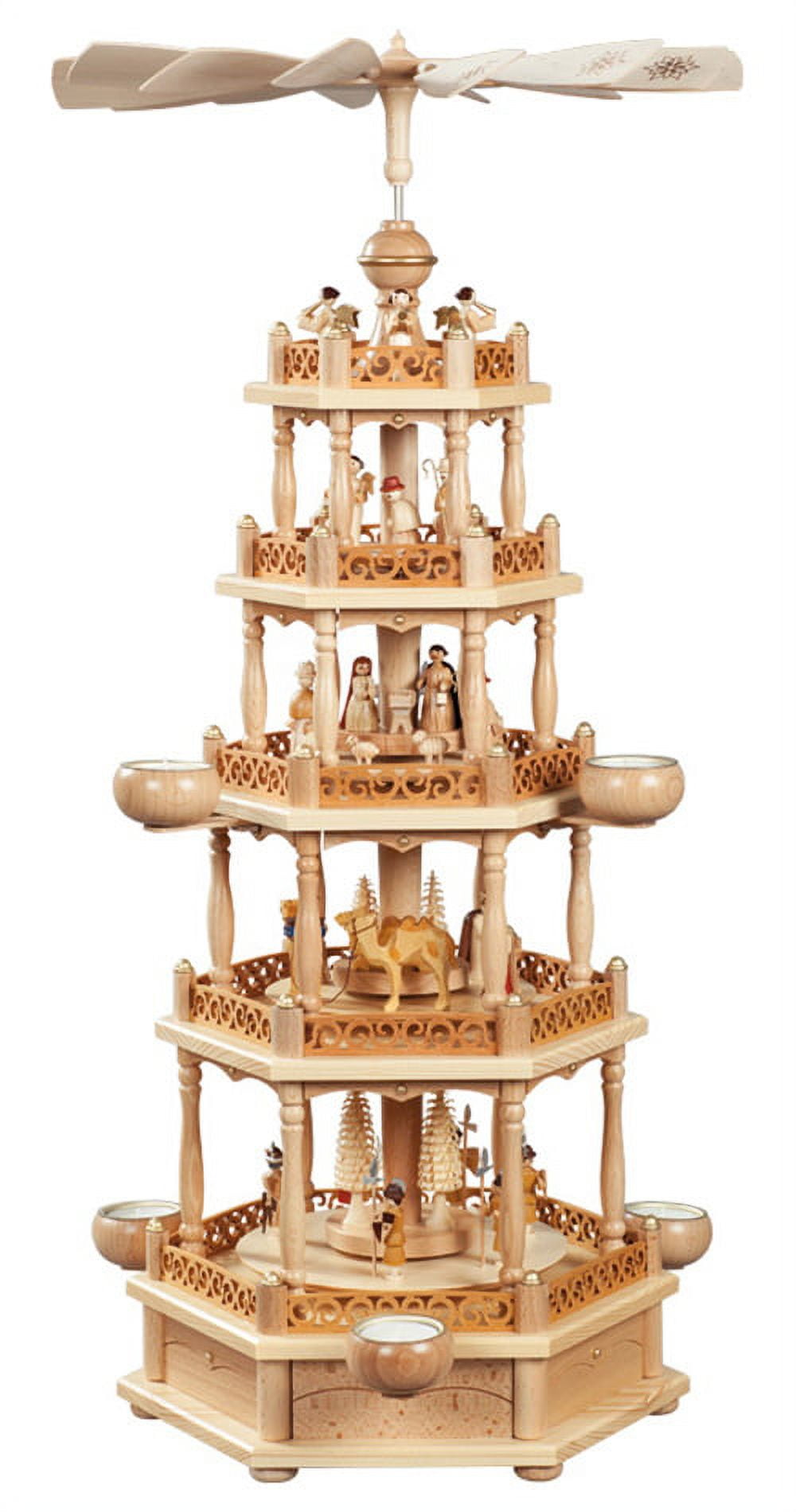 German christmas pyramid Nativity scene, 4tier, height 74 cm / 29 inch