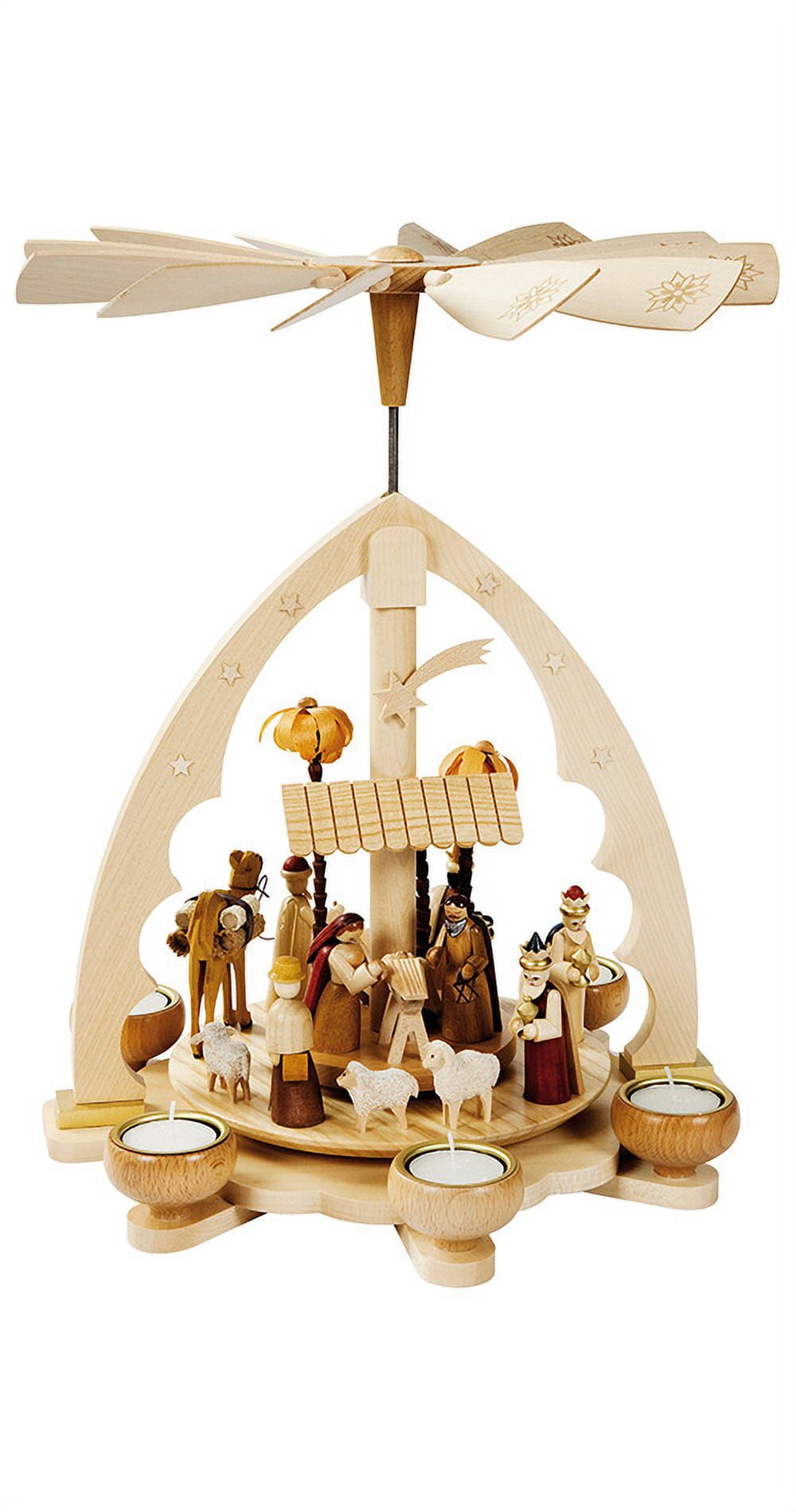German christmas pyramid Nativity scene, height 40 cm / 16 inch