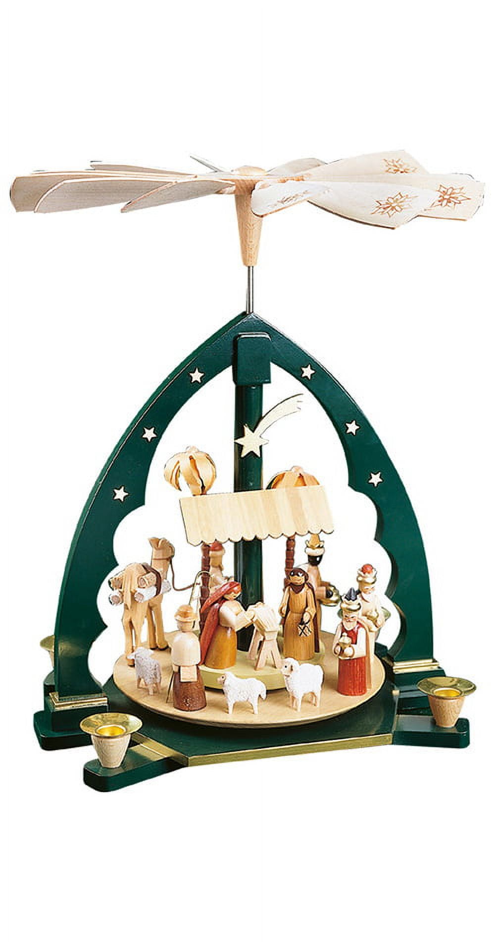 German christmas pyramid Nativity scene, height 40 cm / 16 inch, original Erzgebirge by Richard