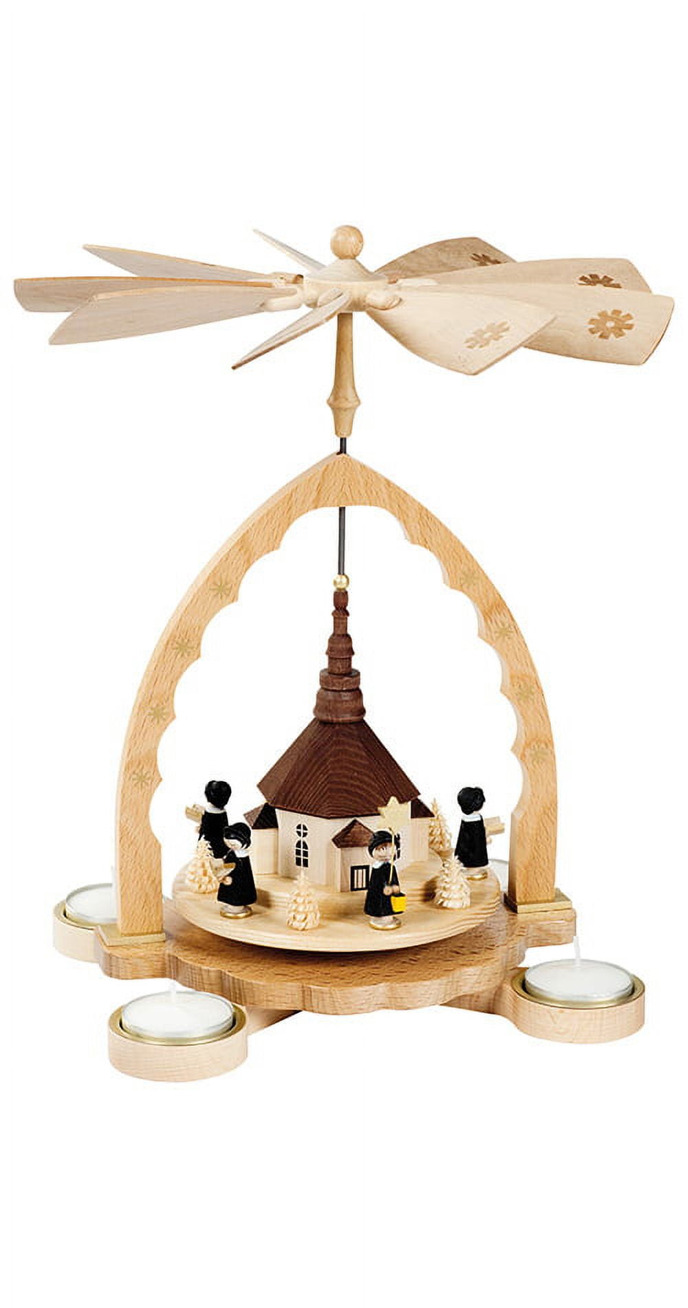 German christmas pyramid Seiffen church, height 27 cm / 11 inch