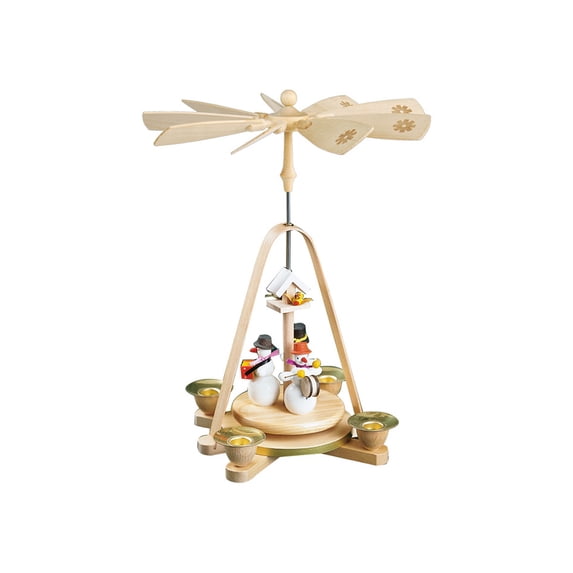 German christmas pyramid Snowmen playing music, height 28 cm / 11 inch, original Erzgebirge by Richard Glaesser Seiffen