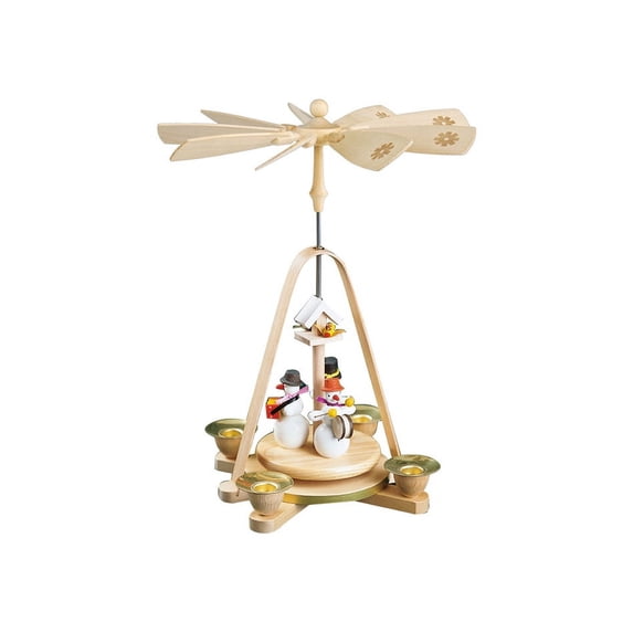 German christmas pyramid Snowmen playing music, height 28 cm / 11 inch, original Erzgebirge by Richard Glaesser Seiffen