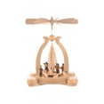 thumbnail image 1 of German christmas pyramid arch Forest scene, 1-tier, height 34 cm / 13 inch, natural with tealights, original Erzgebirge by Müller Seiffen, 1 of 1
