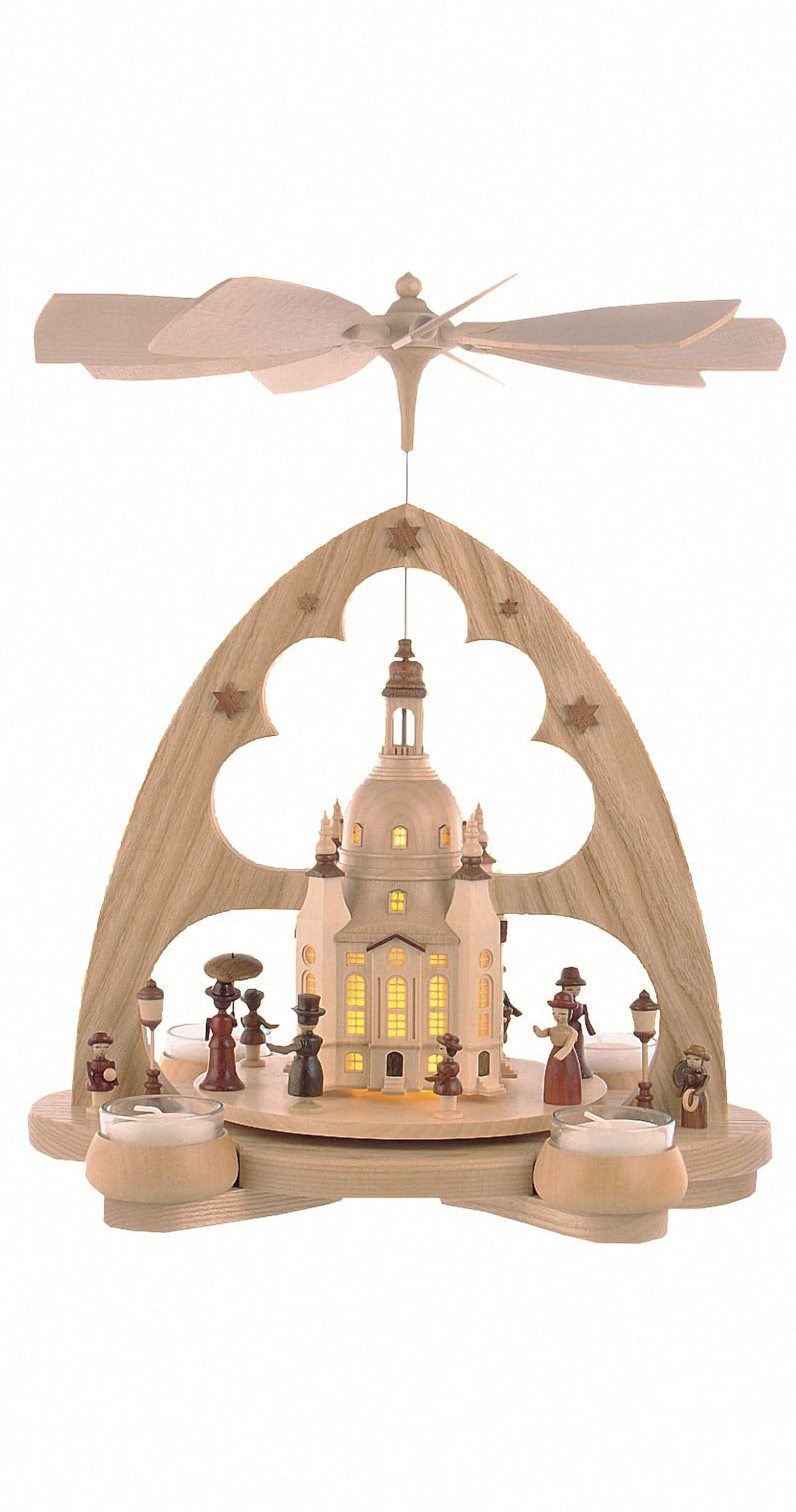 German christmas pyramid arch Frauenkirche church, 1tier, height 36 cm