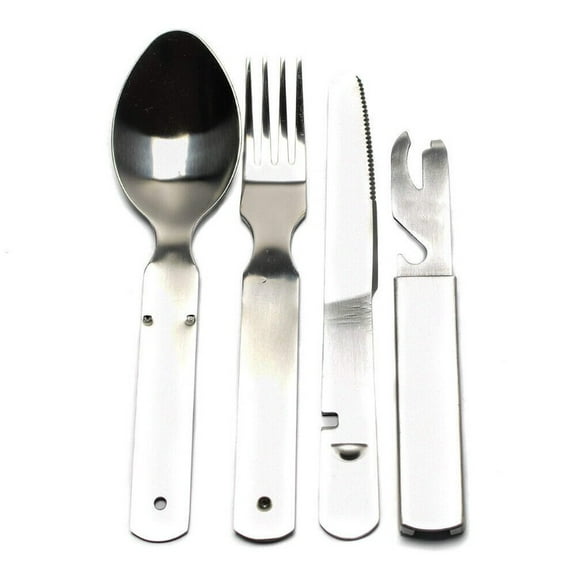 German cutlery set 4 pieces Eating utensils military style spoon fork knife