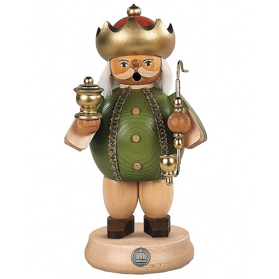 German incense smoker Caspar, Three Wise Man, height 18 cm / 7 inch, original Erzgebirge by Müller Seiffen