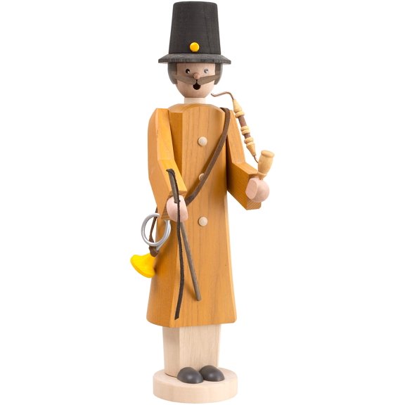 German incense smoker Chief Postman, height 32 cm / 13 inch, original Erzgebirge by Seiffener Volkskunst