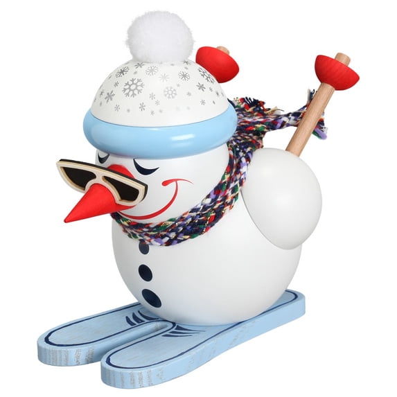 German incense smoker Cool-Man downhill skier, height 11 cm / 4 inch, original Erzgebirge by Seiffener Volkskunst SV 19095