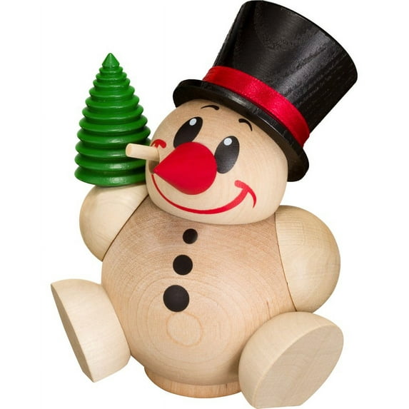 German incense smoker Cool-Man with tree, height 11 cm / 4 inch, original Erzgebirge by Seiffener Volkskunst SV 19101