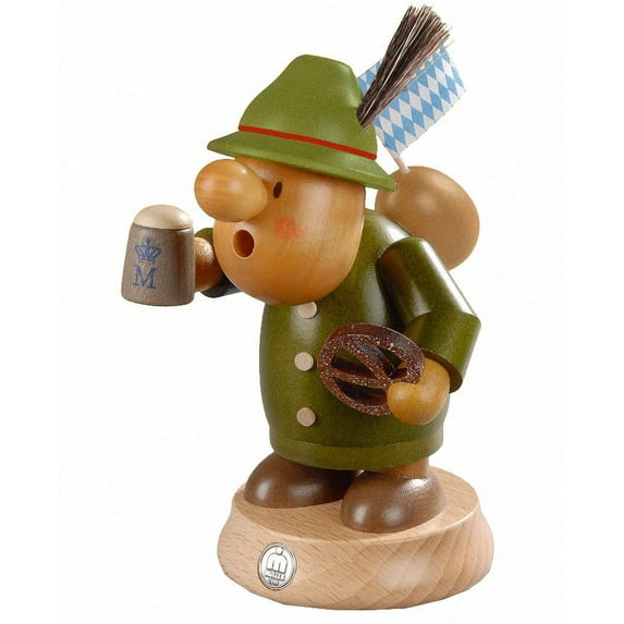 German incense smoker Müllerchen Bavarian, height 16 cm / 6 inch, original Erzgebirge by Müller Seiffen