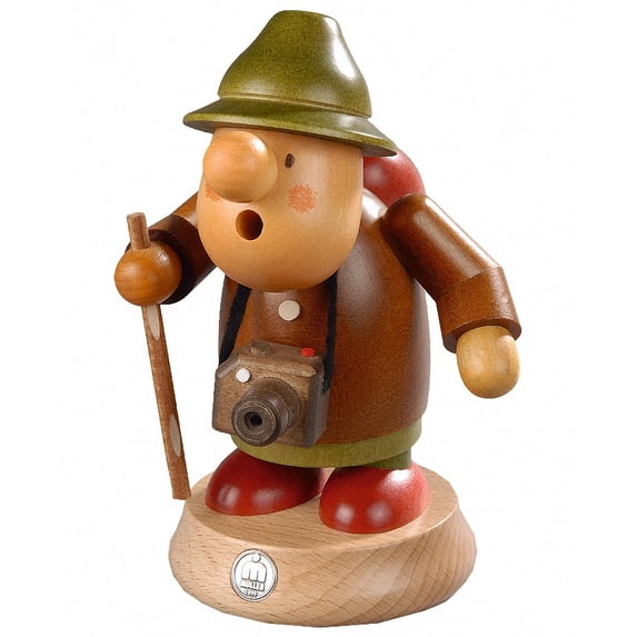 German incense smoker Müllerchen Tourist, height 16 cm / 6 inch, original Erzgebirge by Müller Seiffen