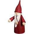 thumbnail image 1 of German incense smoker gnome red, height 16 cm / 6 inch, original Erzgebirge by Seiffener Volkskunst SV 12301/1, 1 of 1