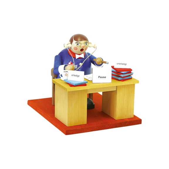 German incense smoker office-holder, height 14 cm / 6 inch, original Erzgebirge by Richard Glaesser Seiffen