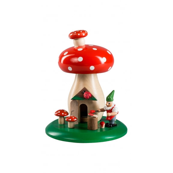 German incense smoker toadstool, height 13 cm / 5 inch, original Erzgebirge by Richard Glaesser Seiffen