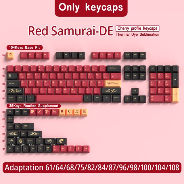 German keyboard keycaps Cherry Profile PBT Sub Dye ISO Layout DE ...