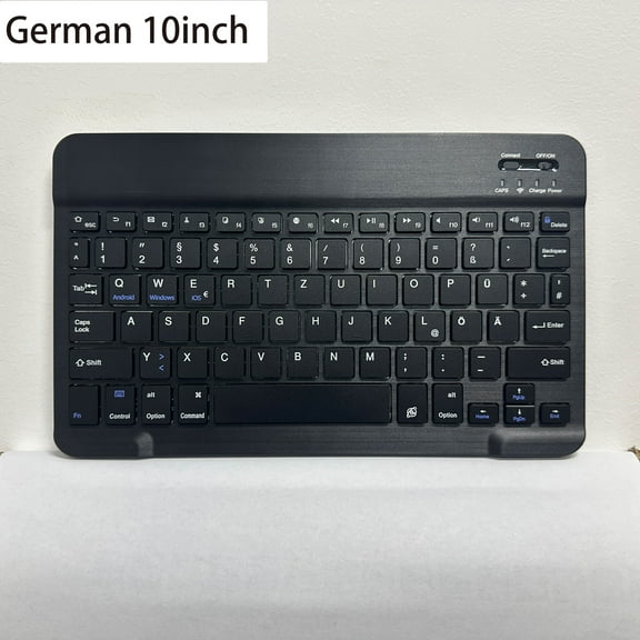 German layout 10inch Bluetooth wireless keyboard rechargeable For mobile phone tablet iPad Samsung Android iOS Windows