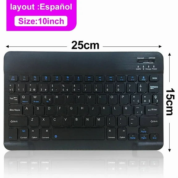 German layout 10inch Bluetooth wireless keyboard rechargeable For mobile phone tablet iPad Samsung Android iOS Windows