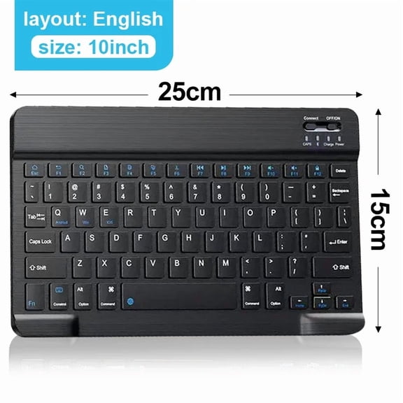 German layout 10inch Bluetooth wireless keyboard rechargeable For mobile phone tablet iPad Samsung Android iOS Windows