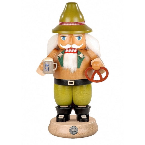 German nutcracker Bavarian on Oktoberfest, height 23 cm / 9 inch, original Erzgebirge by Mller Seiffen