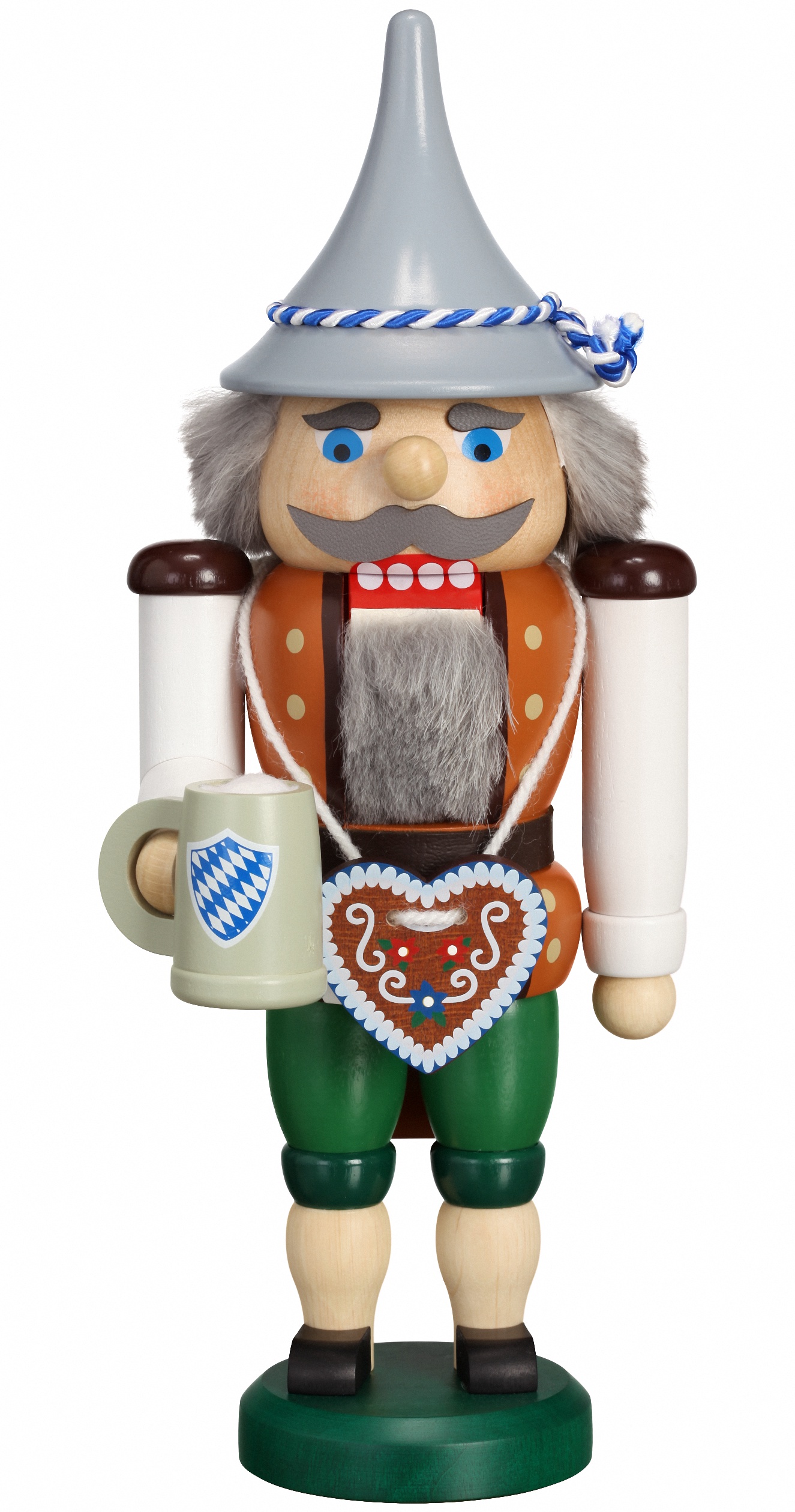 Seiffener Volkskunst Schiaccianoci Bavarese Oktoberfest 27 Cm – Artigianato Originale Dei Monti Metalliferi, Germania