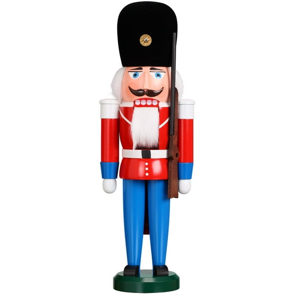 German nutcracker Dane red, height 39 cm / 15 inch, original Erzgebirge by Seiffener Volkskunst SV 11204/1
