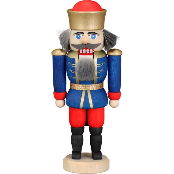 German nutcracker King blue, height 12 cm / 5 inch, original Erzgebirge by Seiffener Volkskunst SV 11401/2