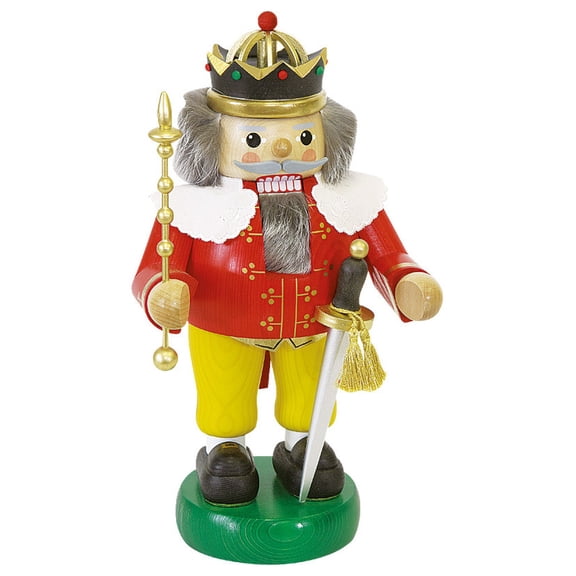 German nutcracker King red, height 33 cm / 13 inch, original Erzgebirge by Richard Glaesser Seiffen