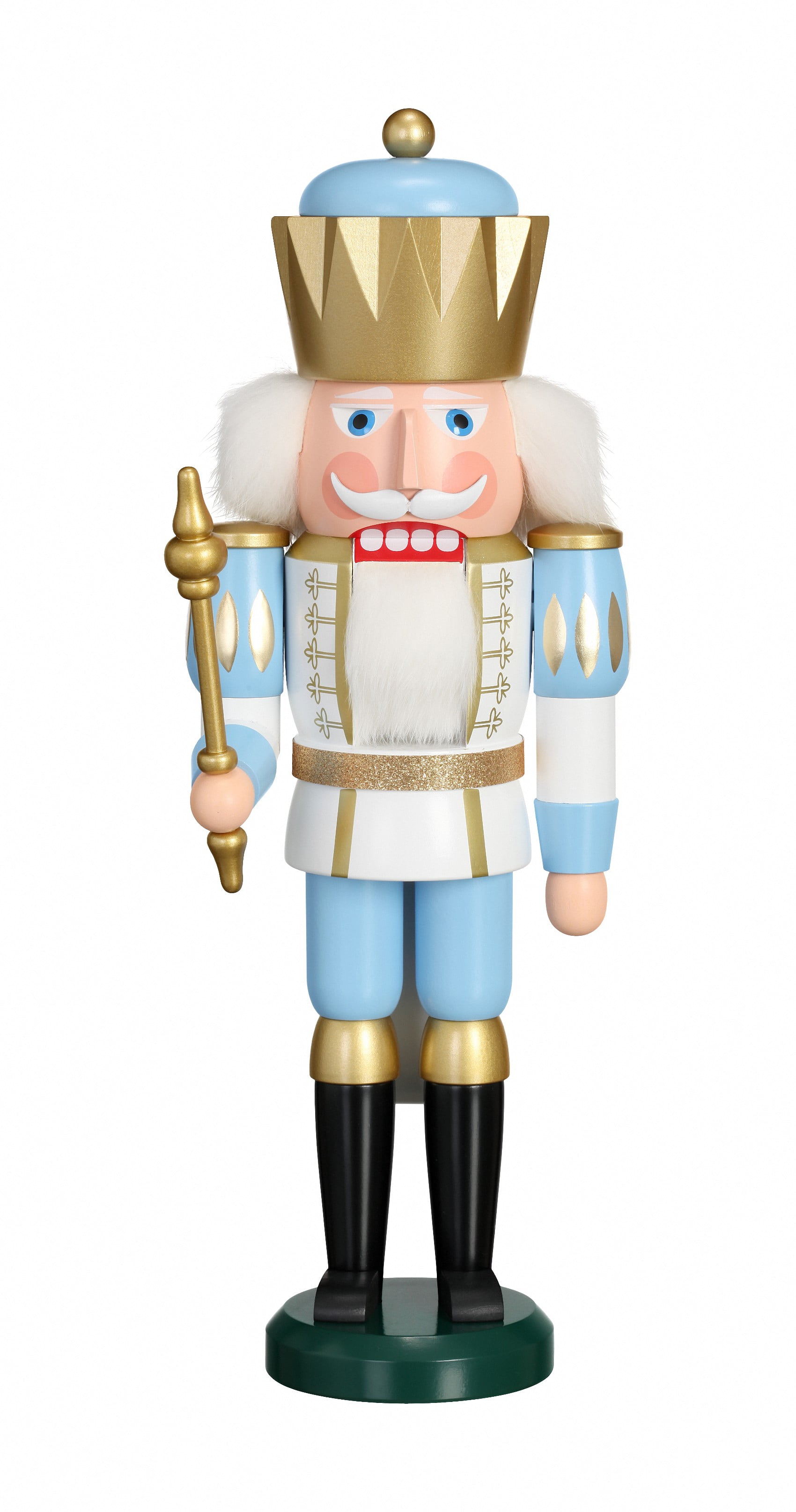 Seiffener Volkskunst Schiaccianoci In Legno Ré Blu – 40 Cm – Originale Dei Monti Metalliferi – Tradizione Tedesca - 4