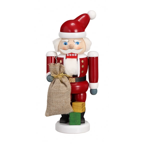 German nutcracker Santa Claus red, height 21 cm / 8 inch, original Erzgebirge by Seiffener Volkskunst